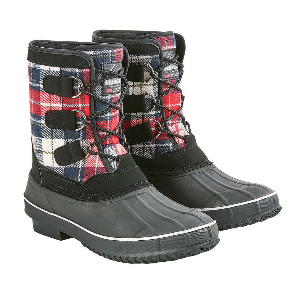 plaid winter boots