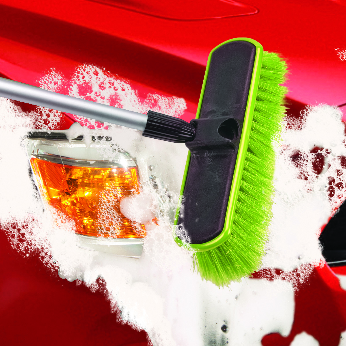 car washing brush washing a car