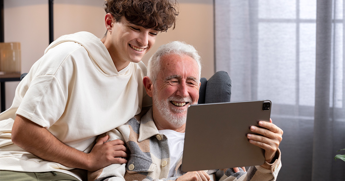 grandpa and grandkid