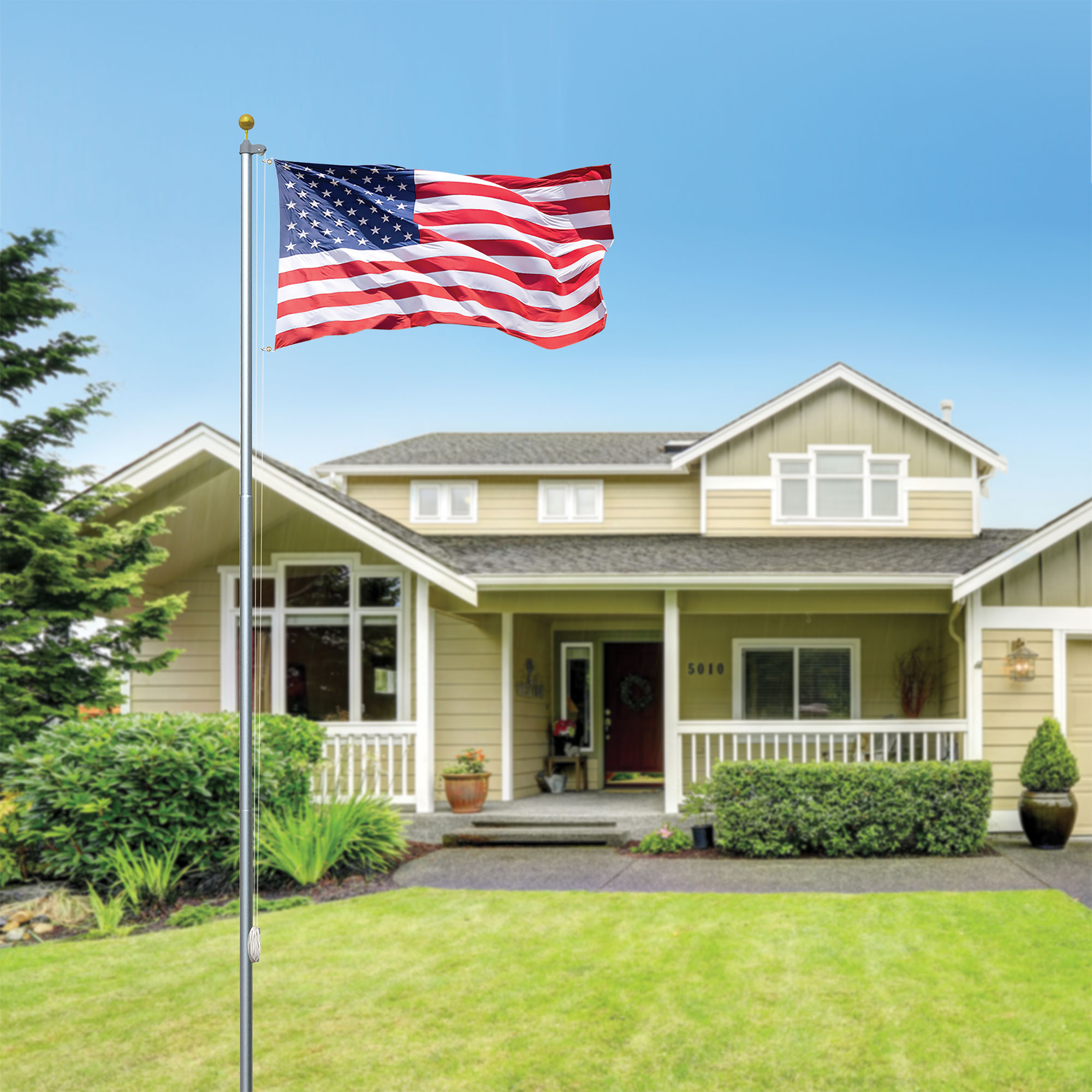 Innovative Living 25 foot Sectional Flag Pole Kit with Flag
