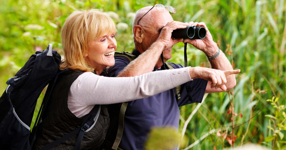 couple bird watching together