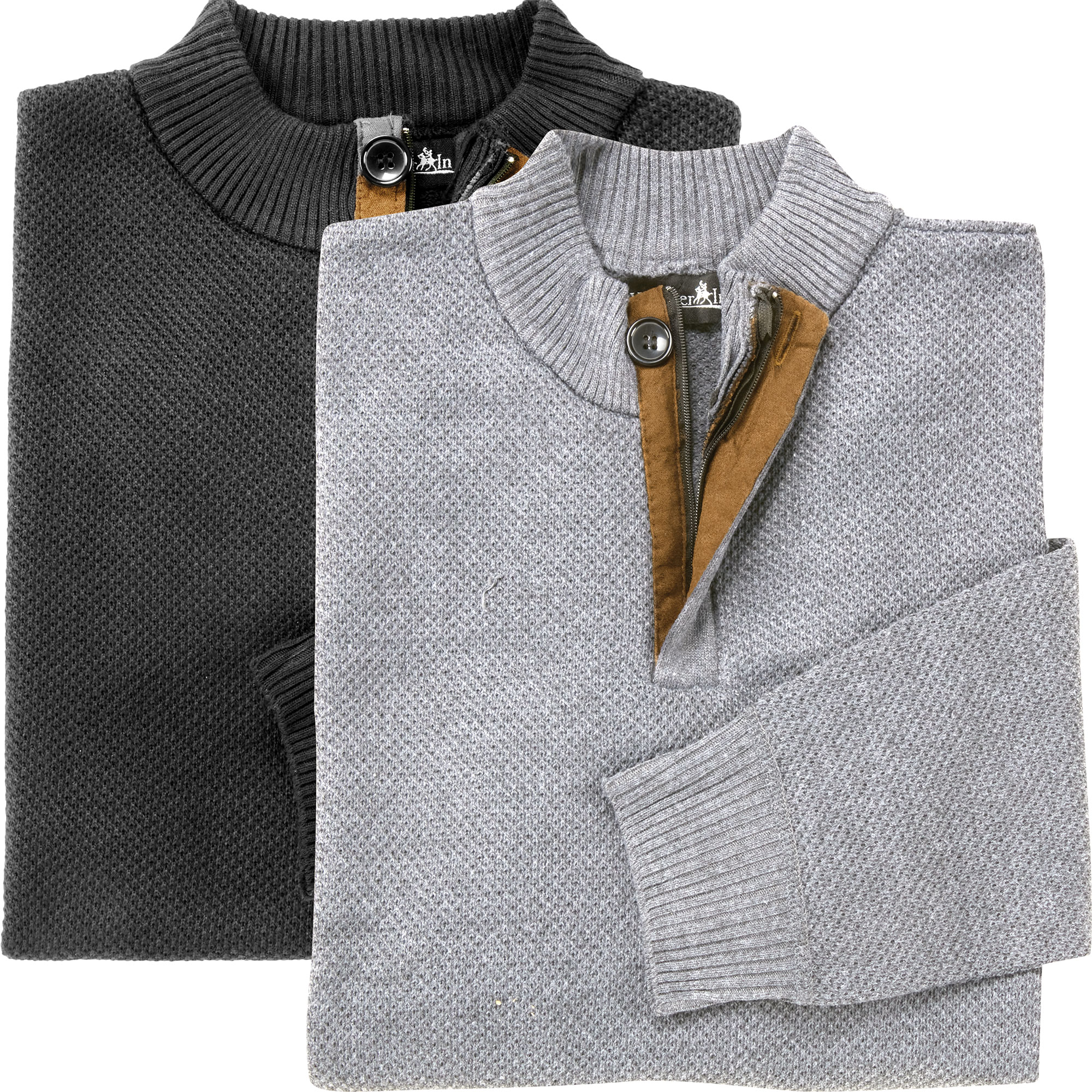 2 men's quarter zip sweaters