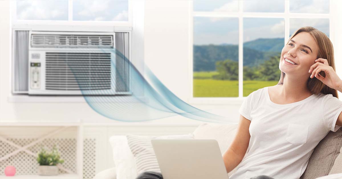 woman cooling off with ac