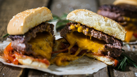 burgers stuffed with cheese