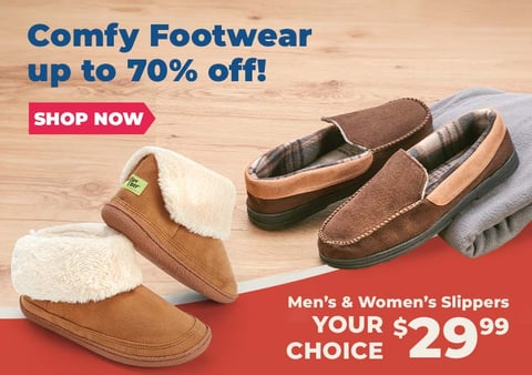 Comfy Footwear up to 70% off!