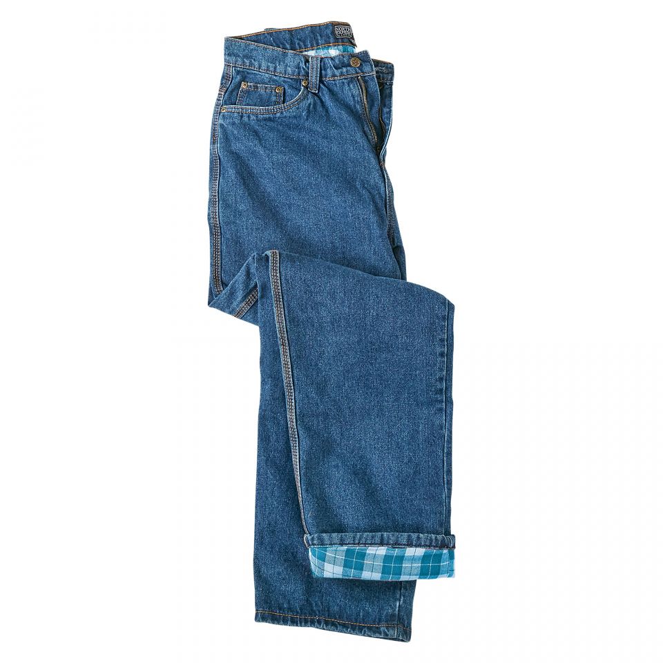 Men's Blue Flannel-Lined Jeans