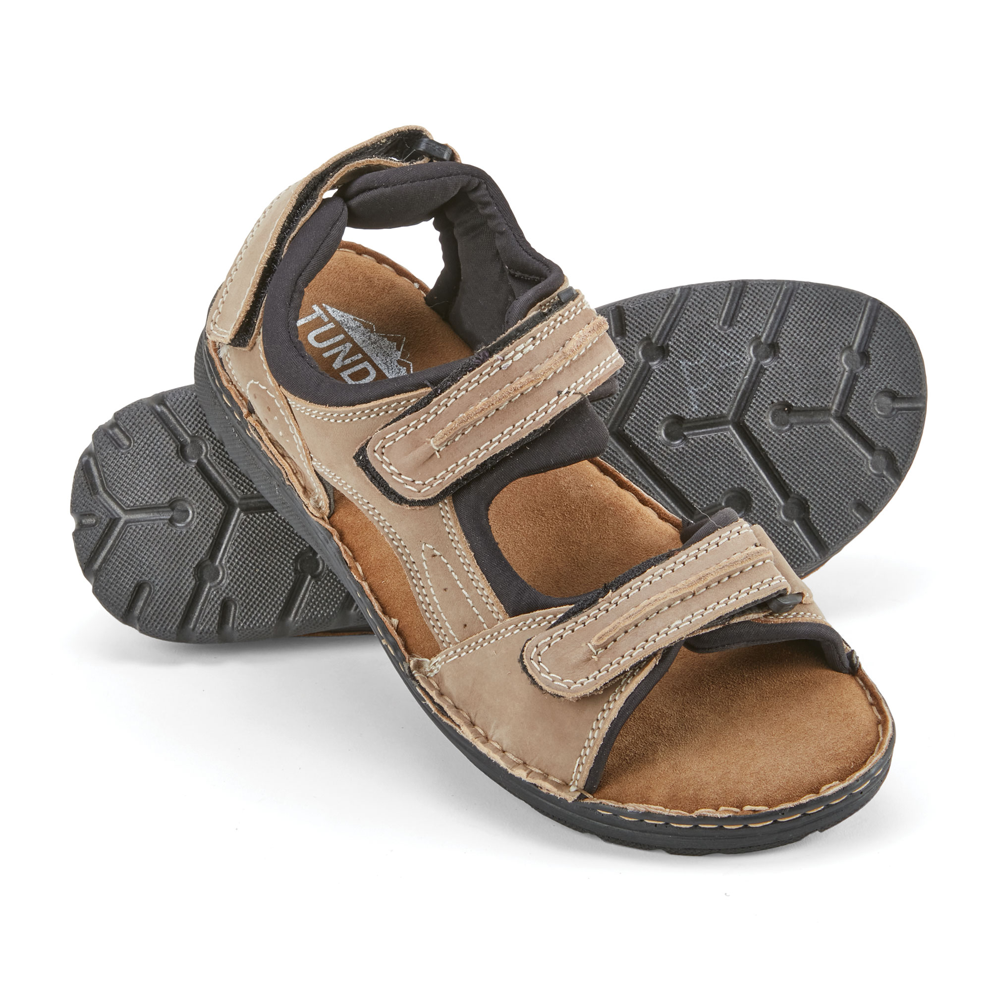 Tundra 3-Strap Men's Sandals - Beige