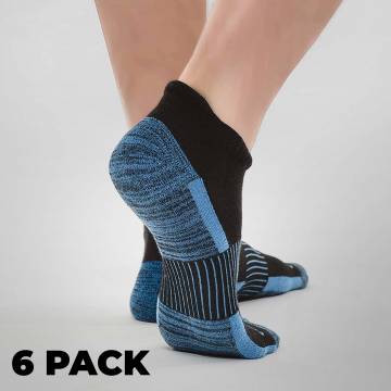 Copper Fit Black Sport Socks - 6 Pack L/XL