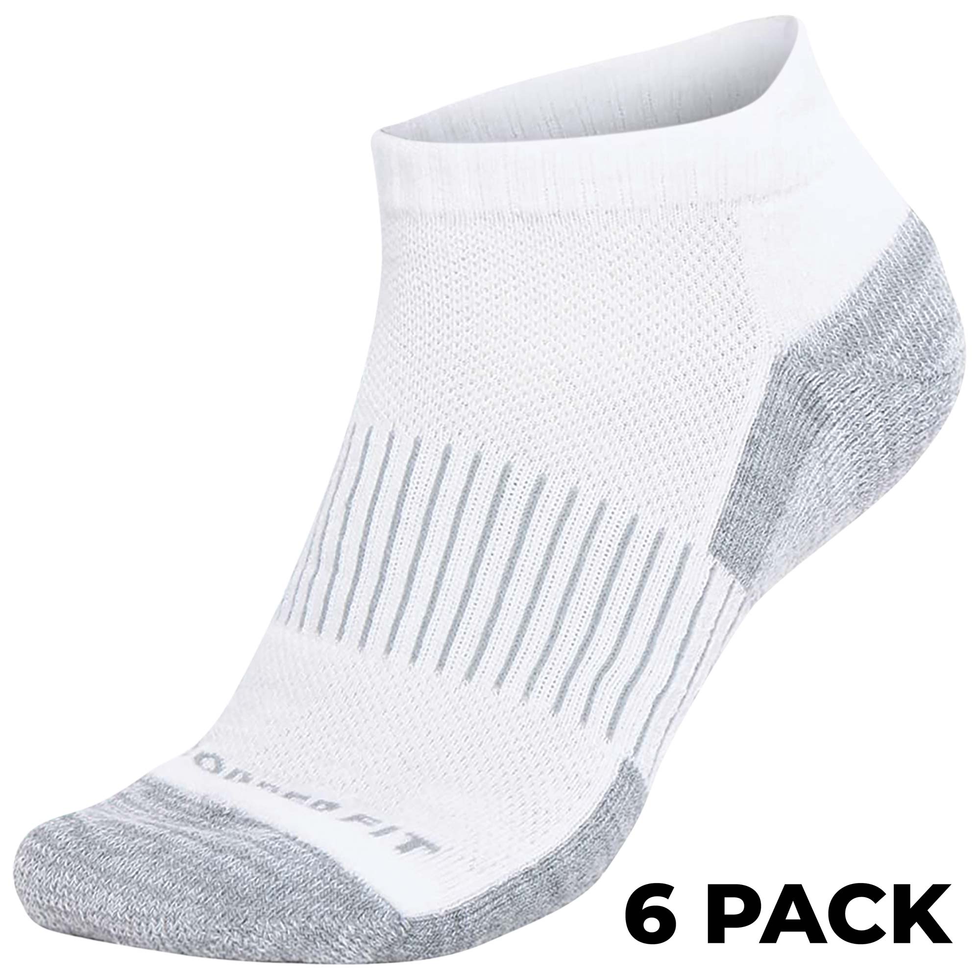 Copper Fit White Sport Socks - 6 Pack S/M