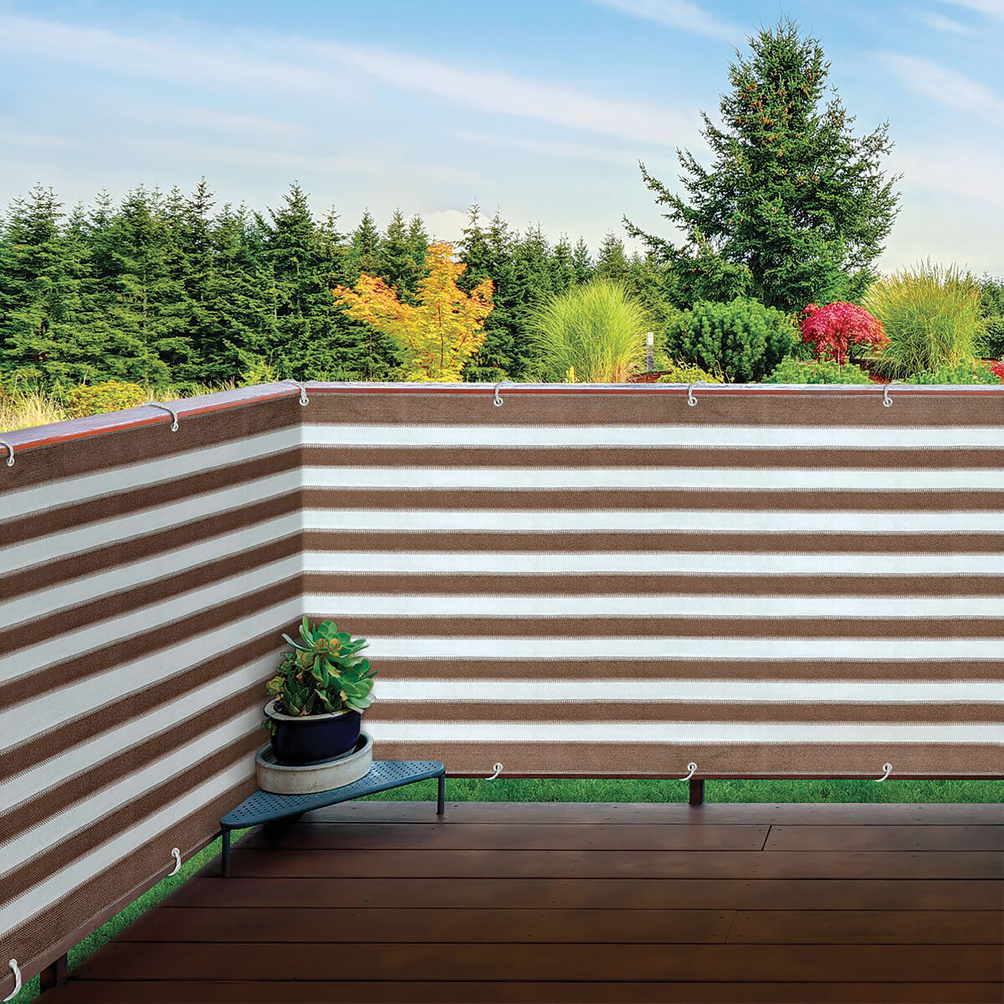 15' Outdoor Privacy Screen - 2 Pack Brown