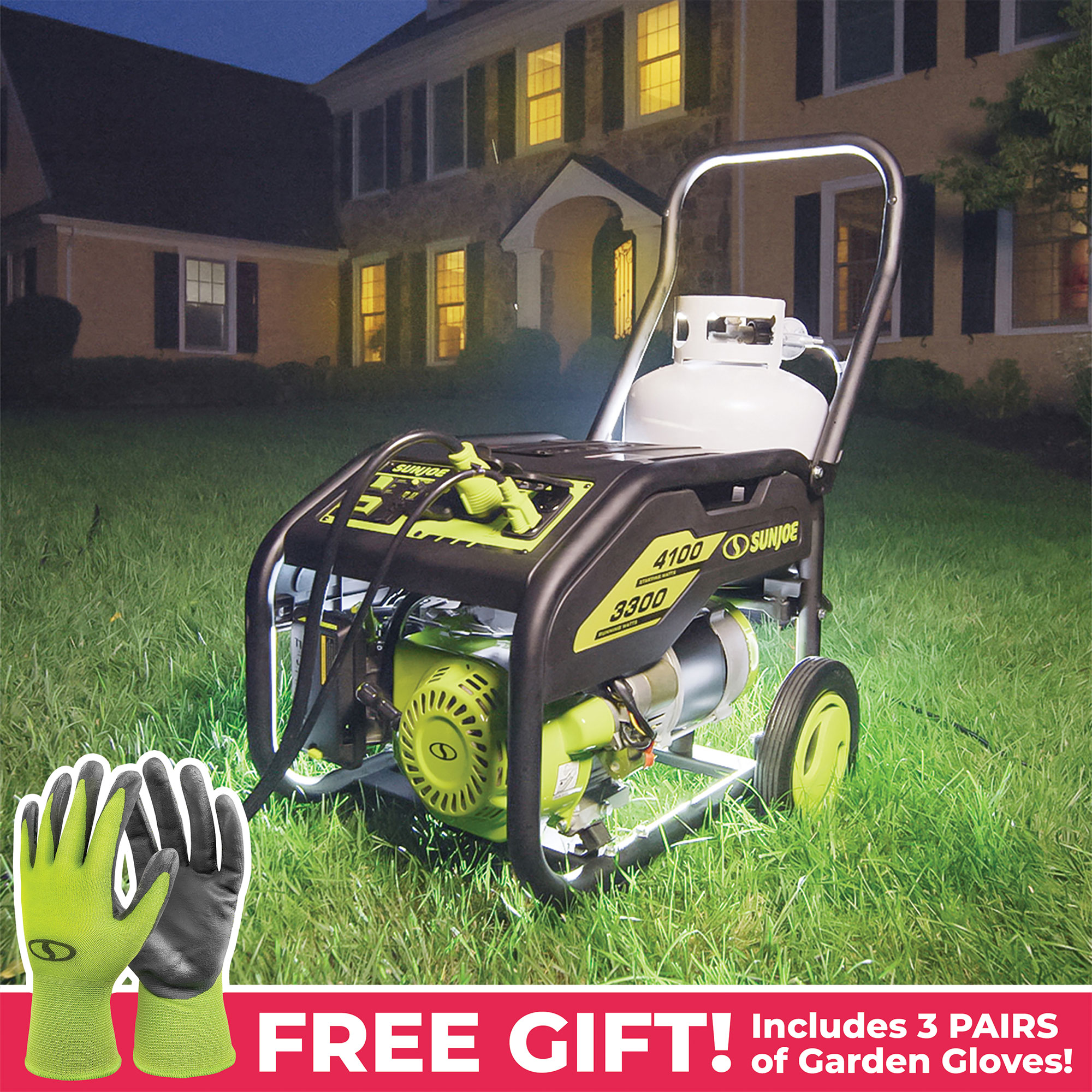 Sun Joe 4100W Portable Propane Generator Kit