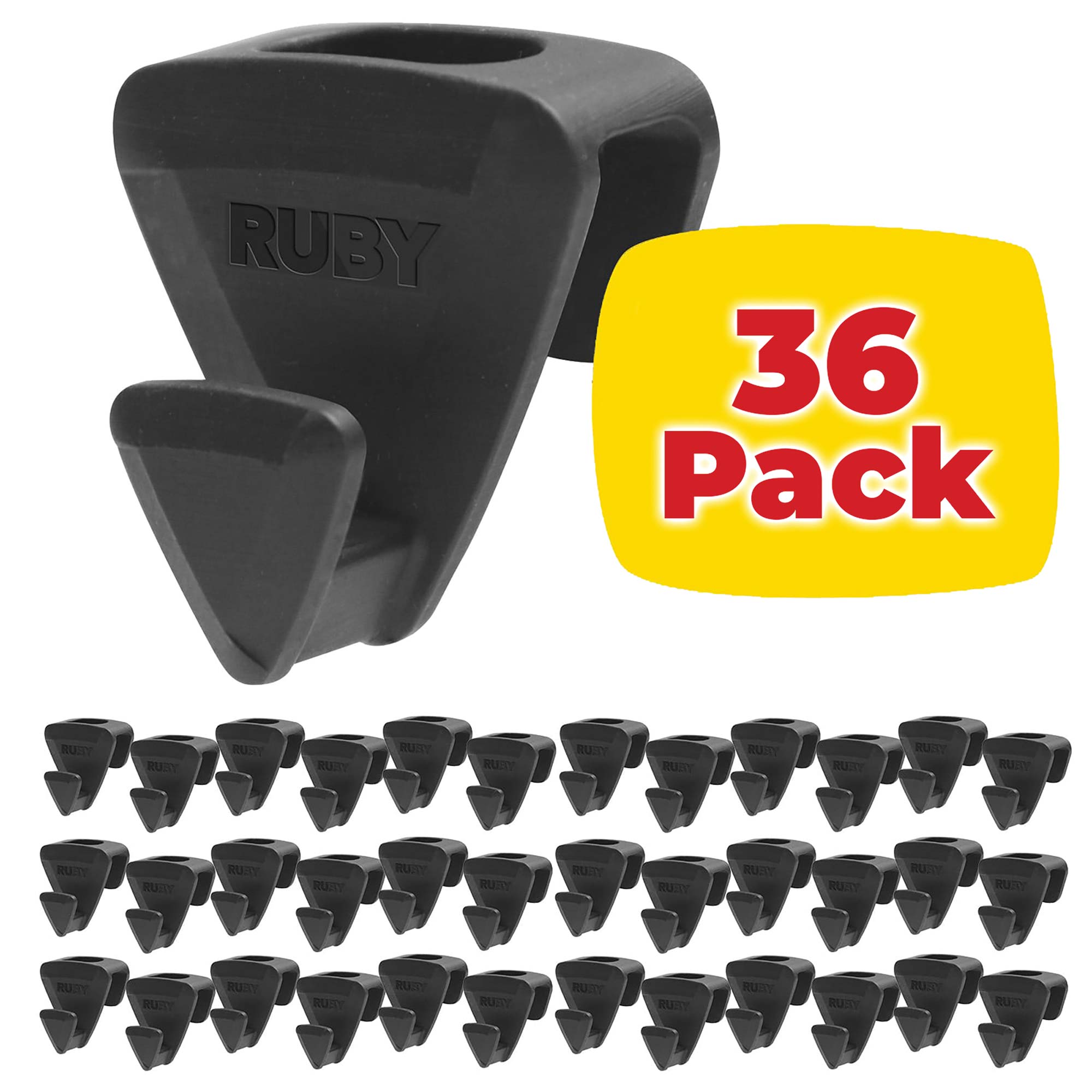 Ruby Space Triangles Hanger Hook - Black, 18 Pack (16252) for sale online