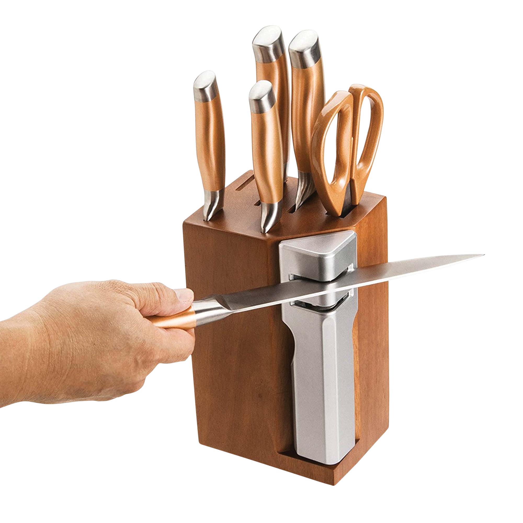 7-Piece Stainless Steel Knife Set with Sharpener