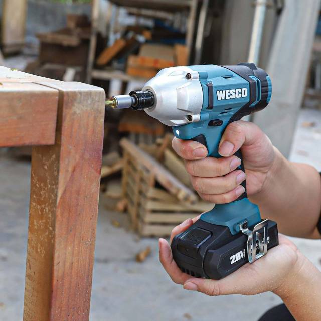 Wesco 20V Impact Driver Kit with Battery Charger 10 Nut Drivers