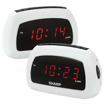 Sharp Compact Digital Alarm Clock - 2 Pack