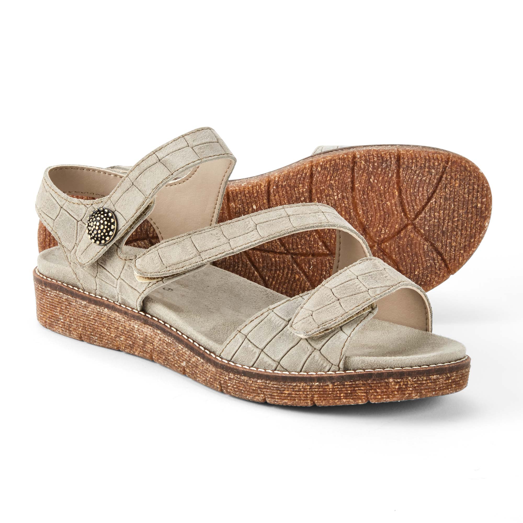 Foamtreads Nora Khaki Heeled Sandals
