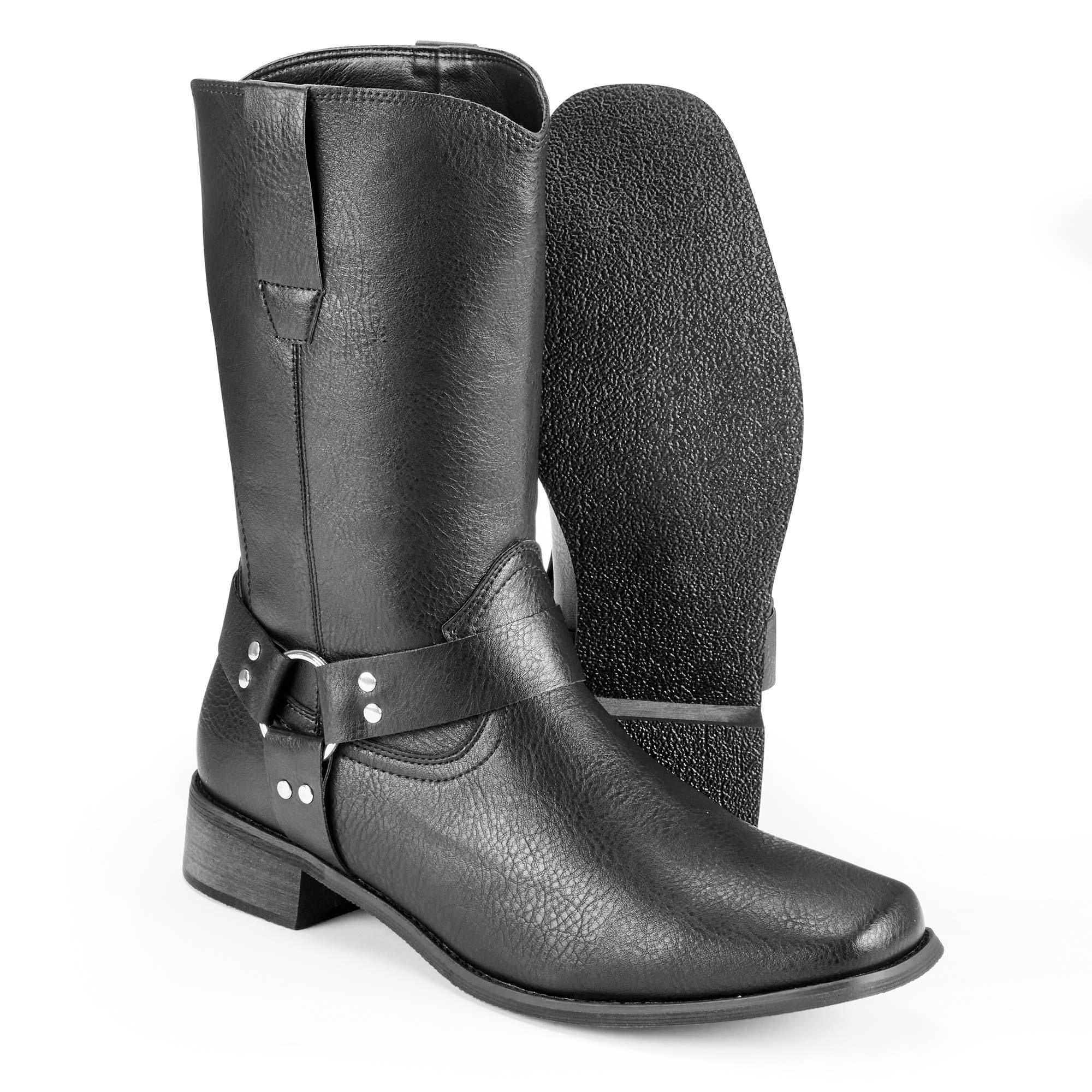 Men's Western Style Boots with Buckle