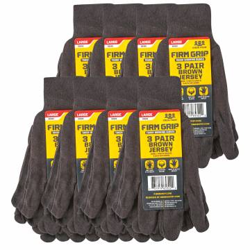 Brown Jersey Work Gloves - 24 Pack