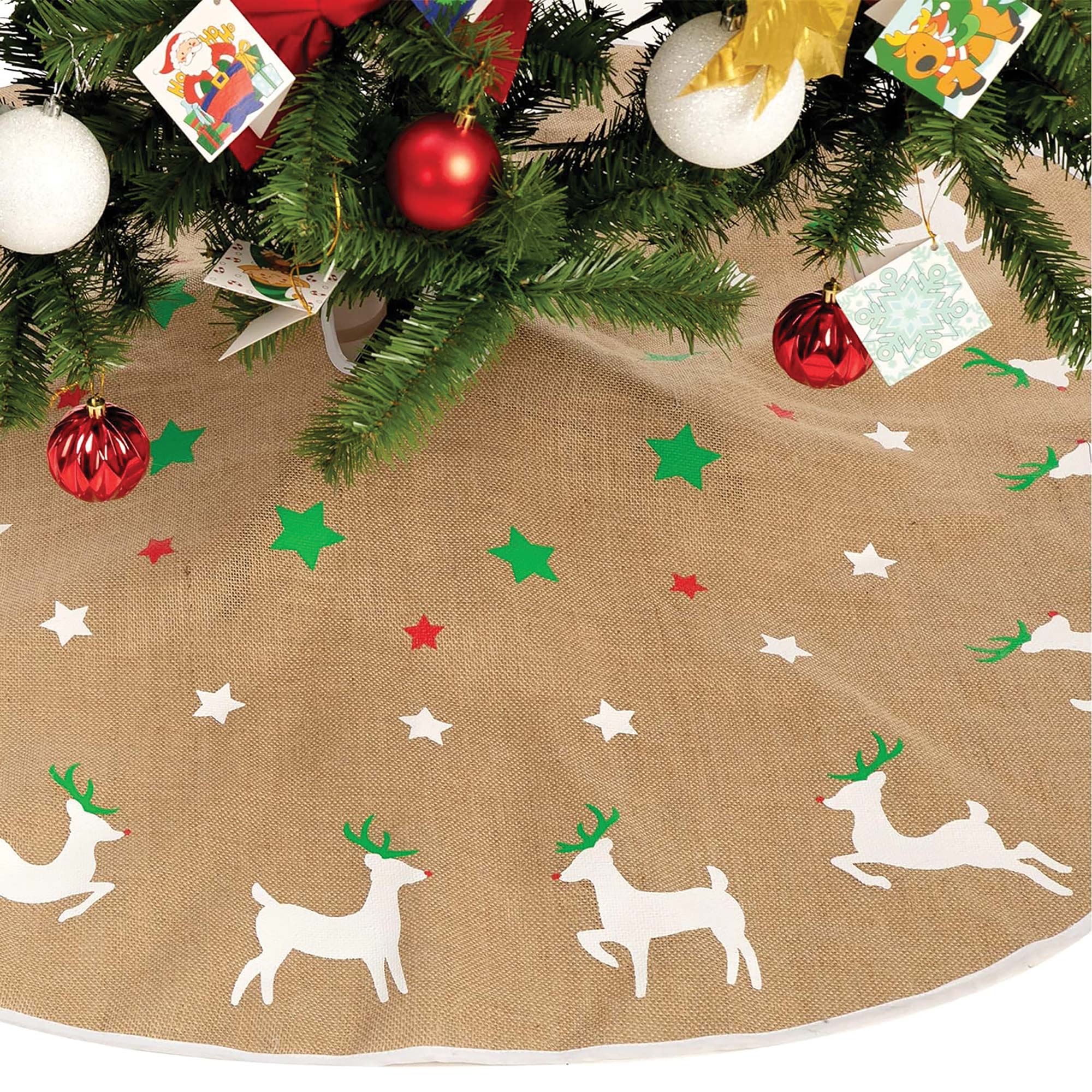 Burlap Reindeer Tree Skirt