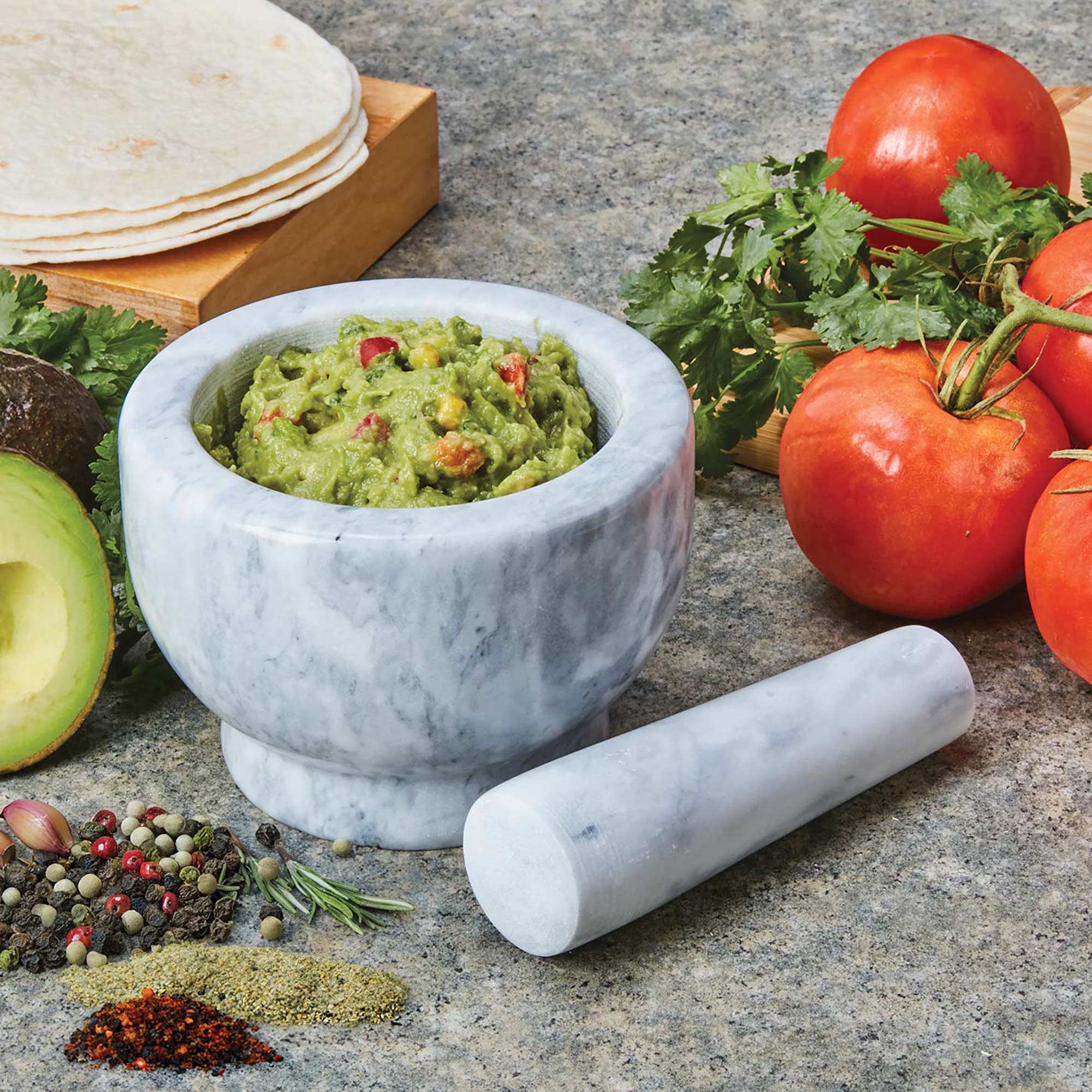 Marble White Mortar & Pestle Set