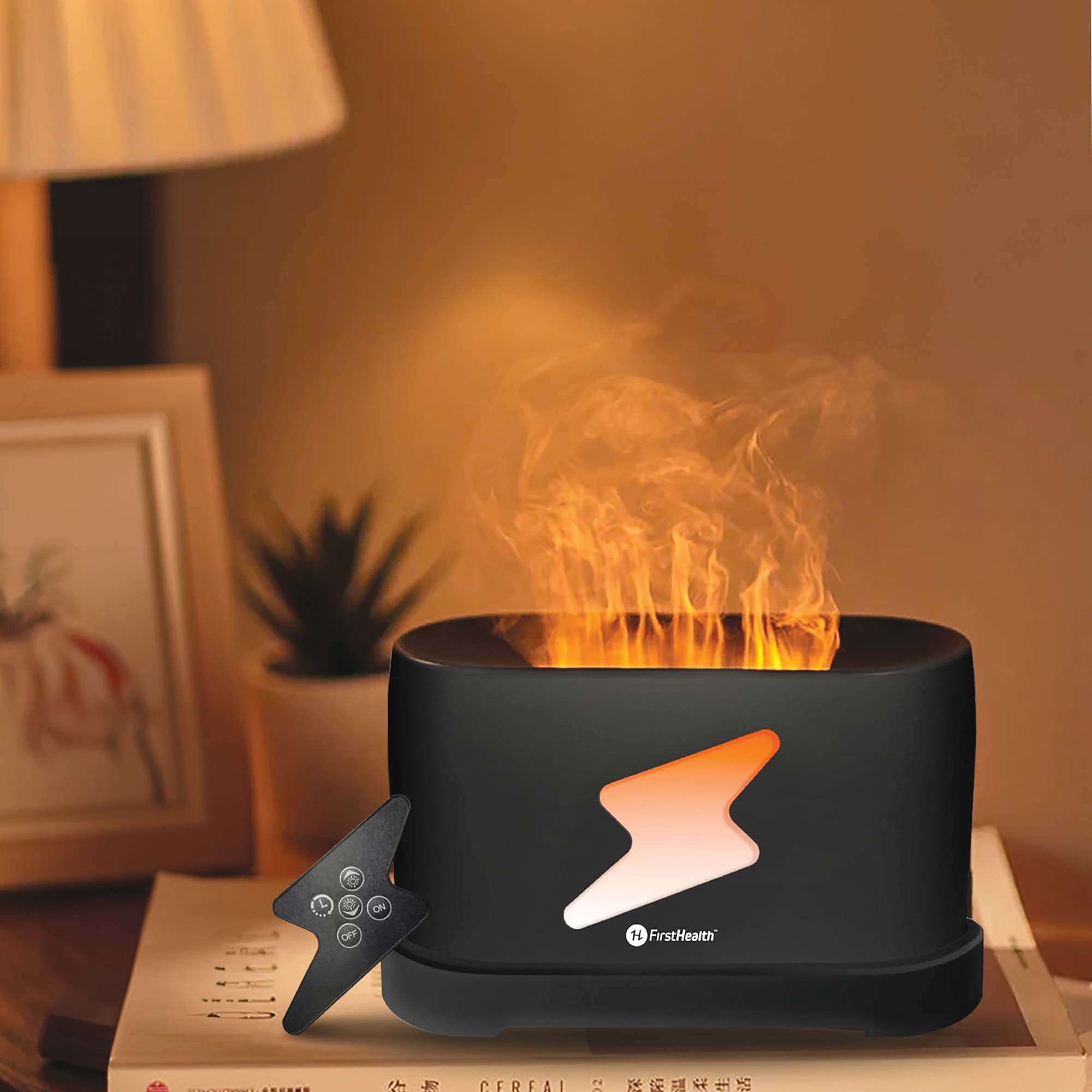 Virtual Flame Air Humidifier/Diffuser - Black