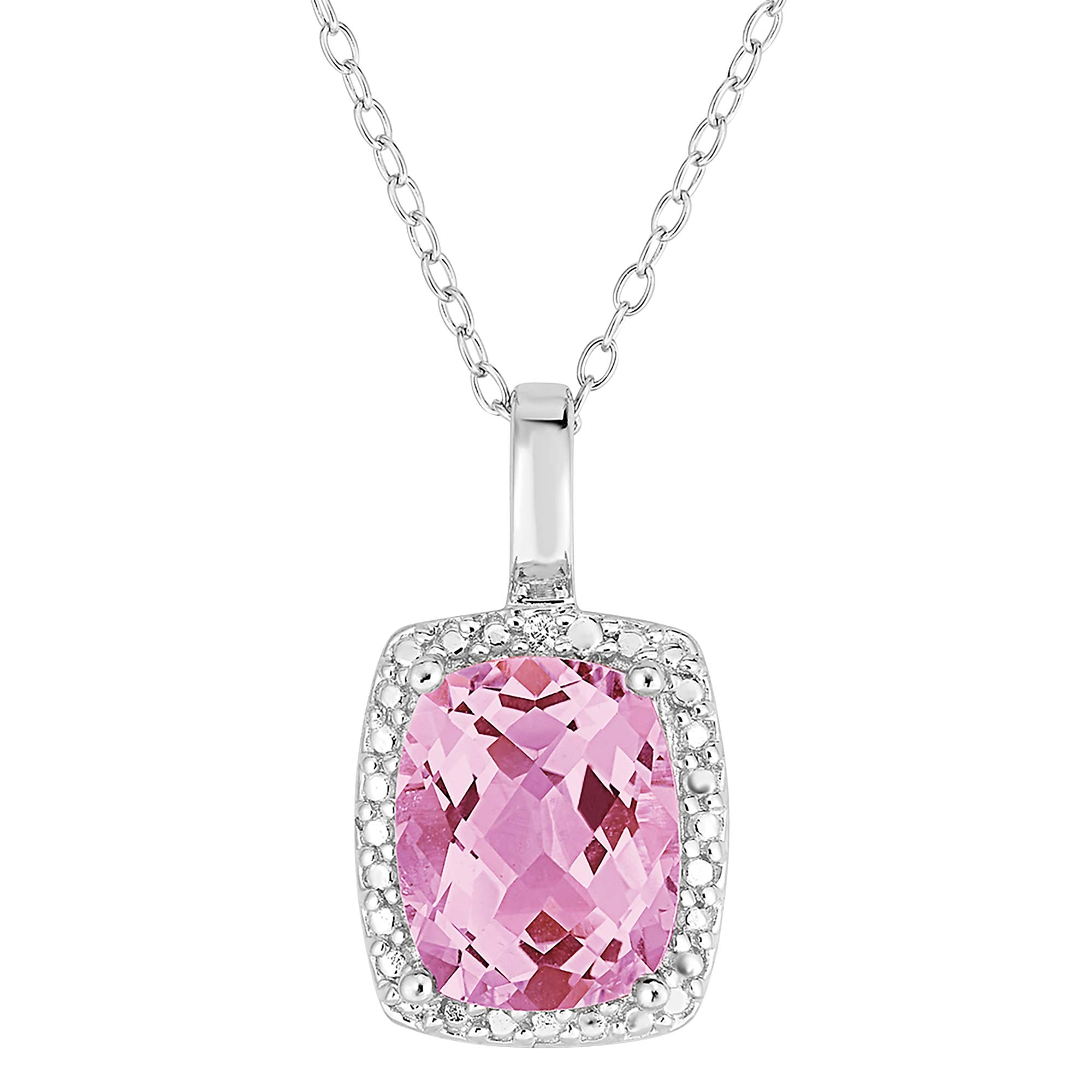 Diamond/Pink Topaz Necklace