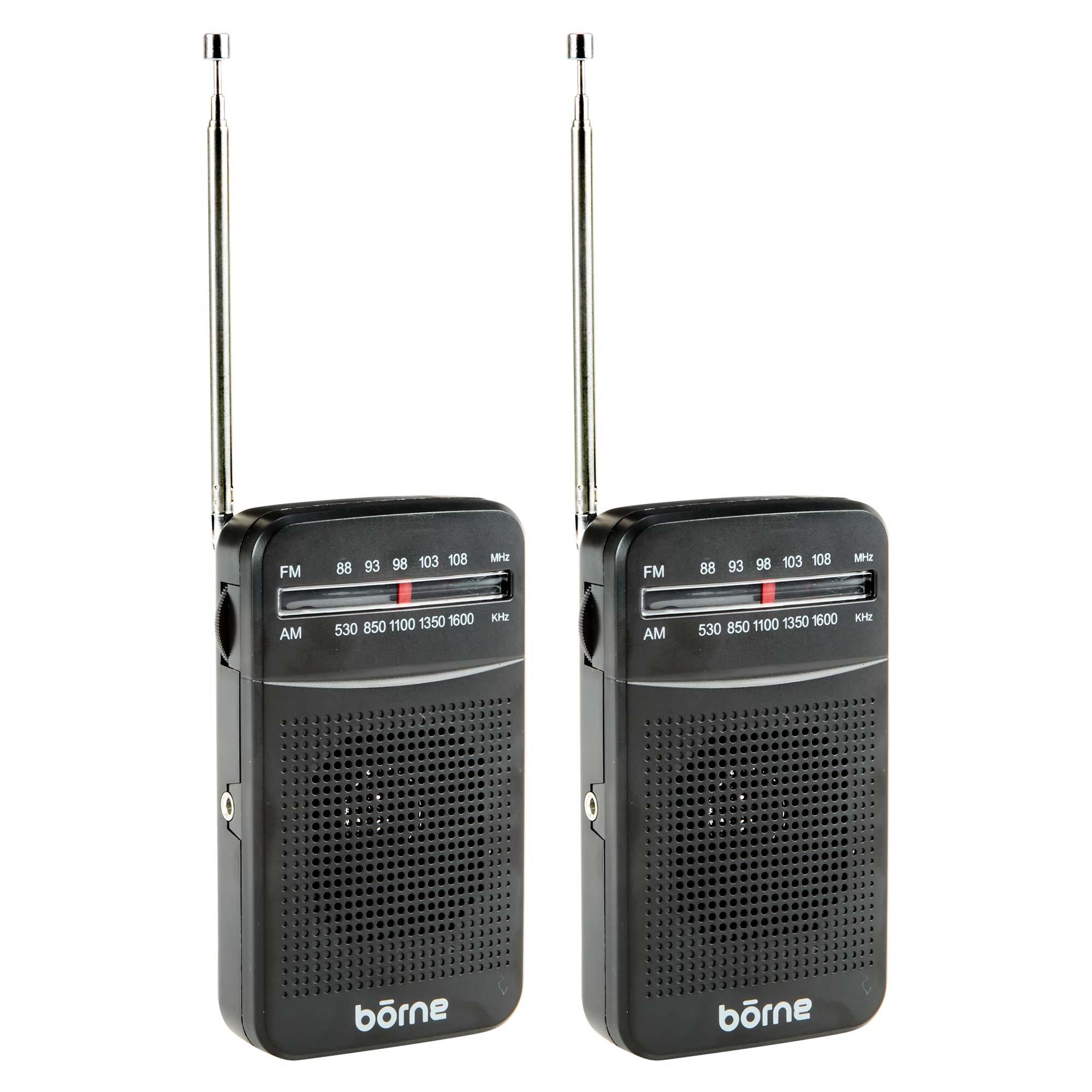 Borne AM/FM Pocket Radio - 2 Pack