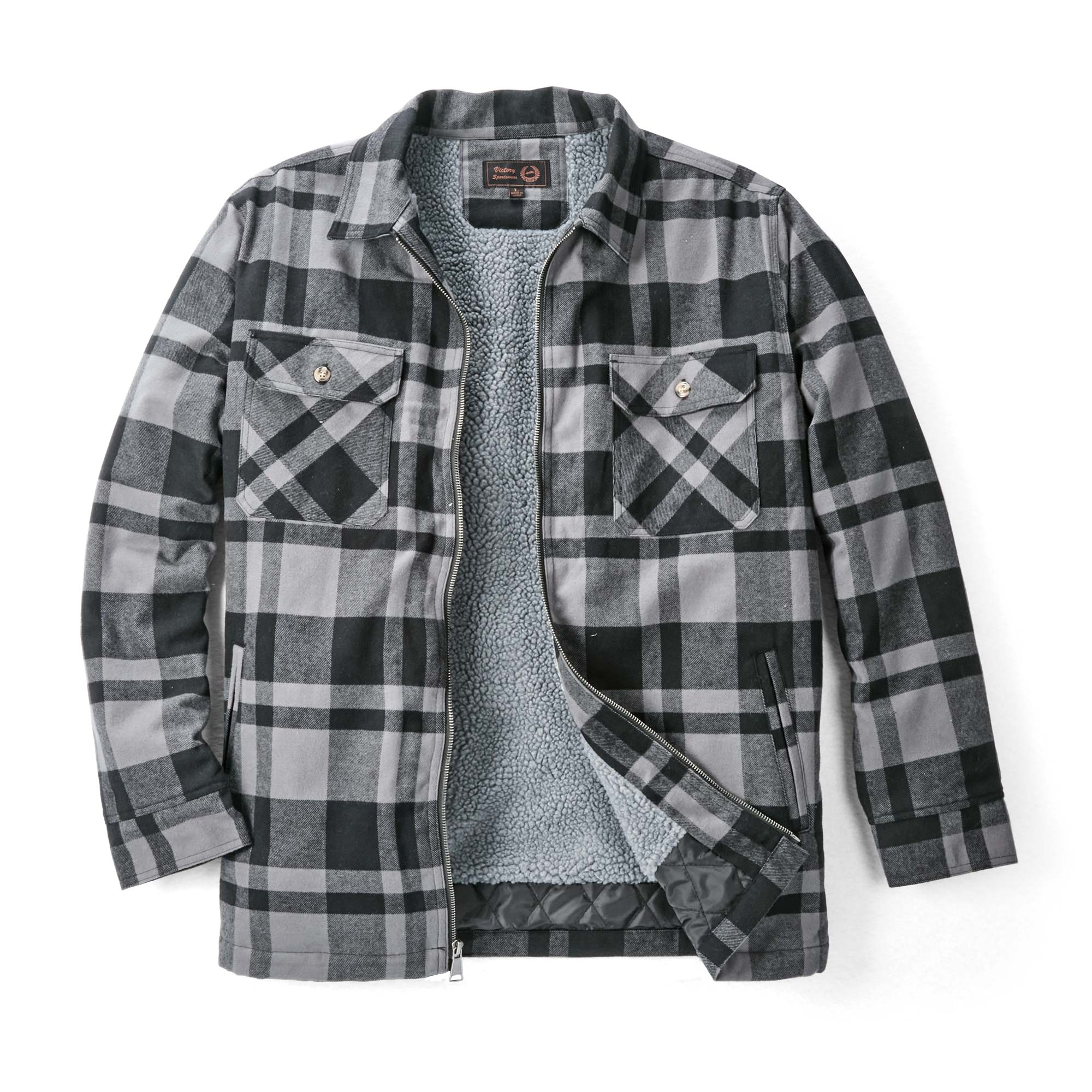 Men's Sherpa-Lined Black Flannel