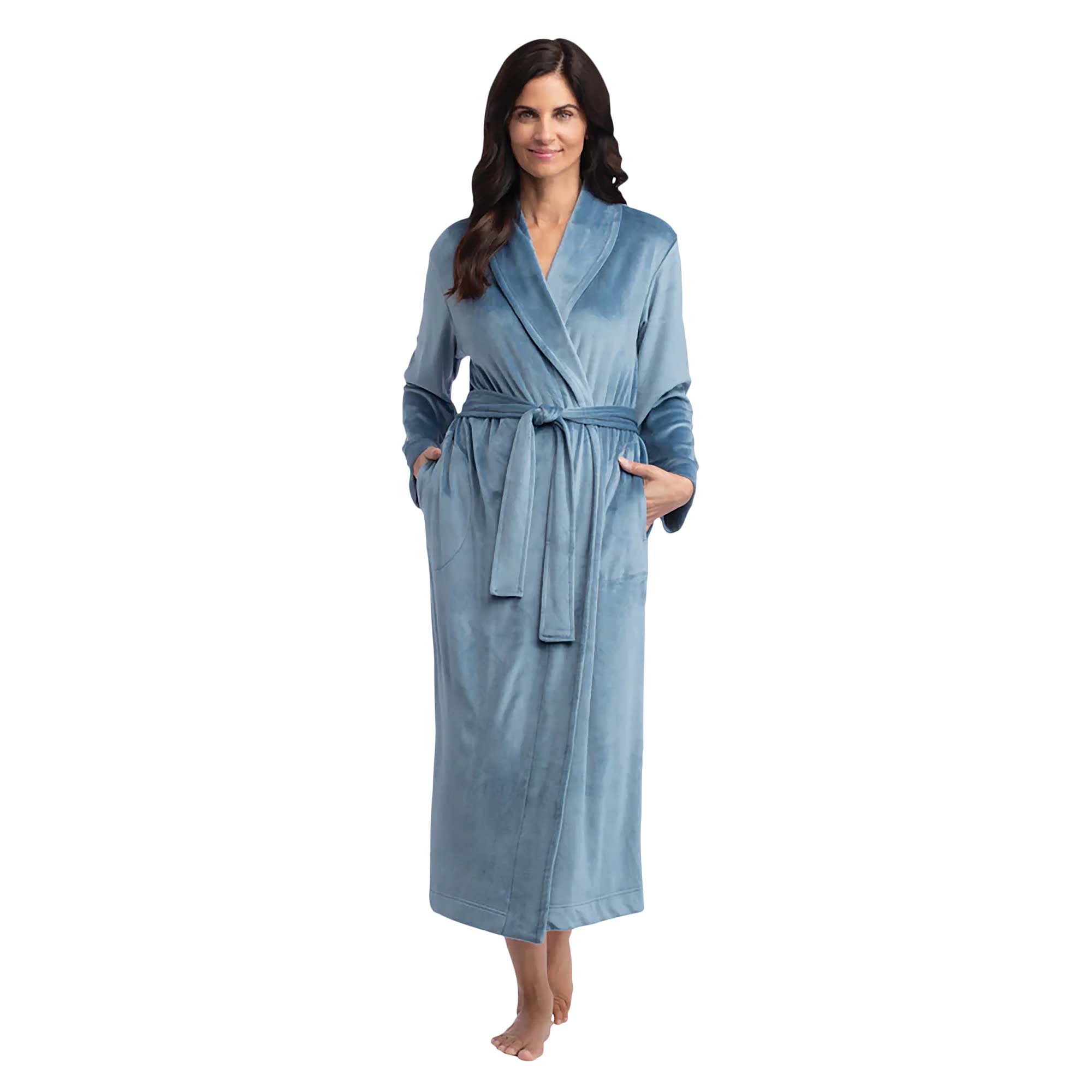 Softies Velour Shawl Robe - Blue