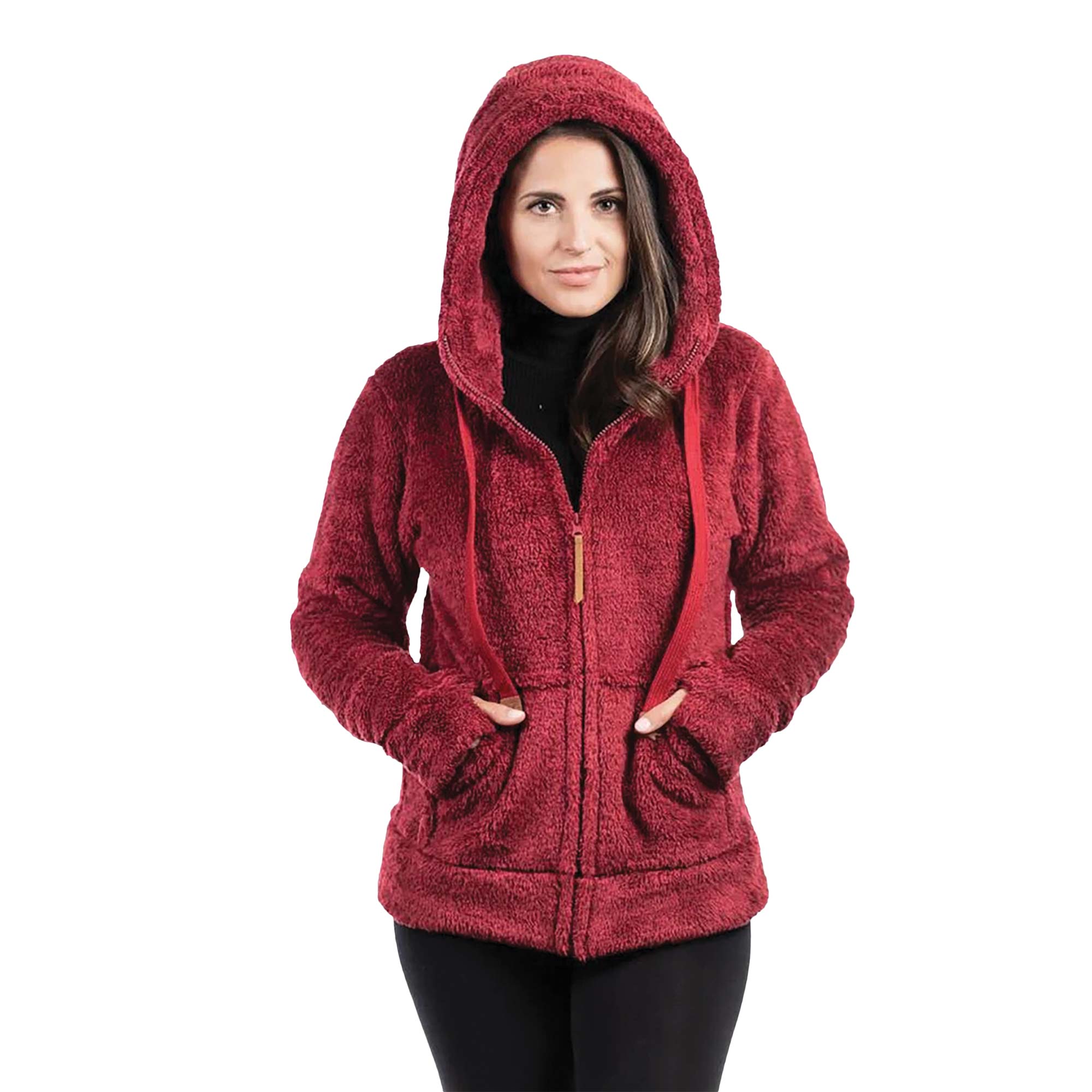 Trailcrest Ladies Plush Hoodie - Burgundy