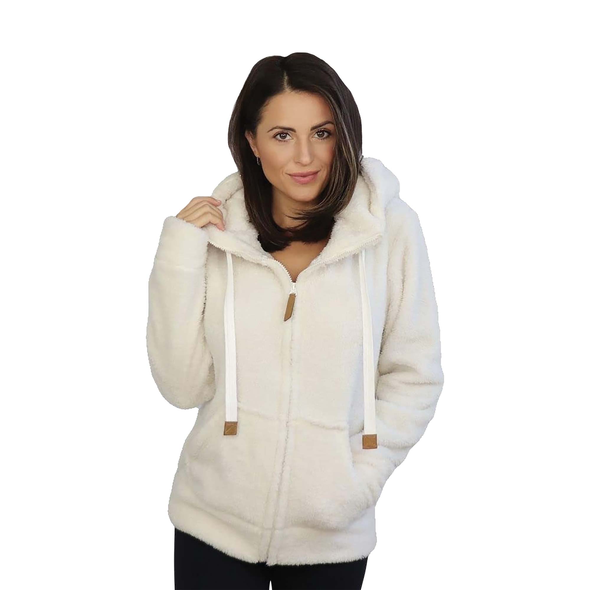 Trailcrest Ladies Plush Hoodie - Ivory