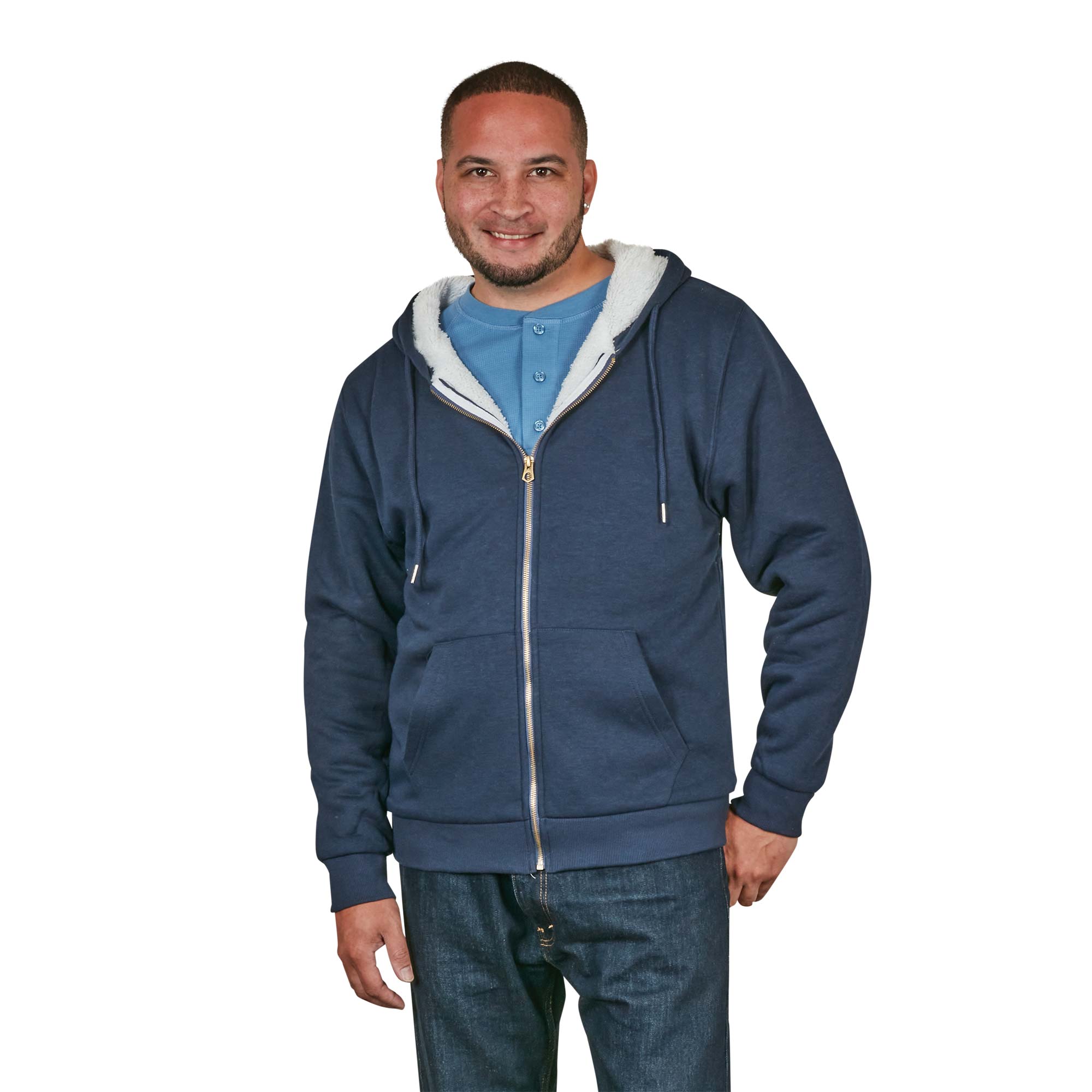 Men's Sherpa-Lined Hoody - Navy