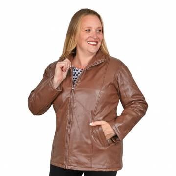 Ladies Chestnut Leather Jacket