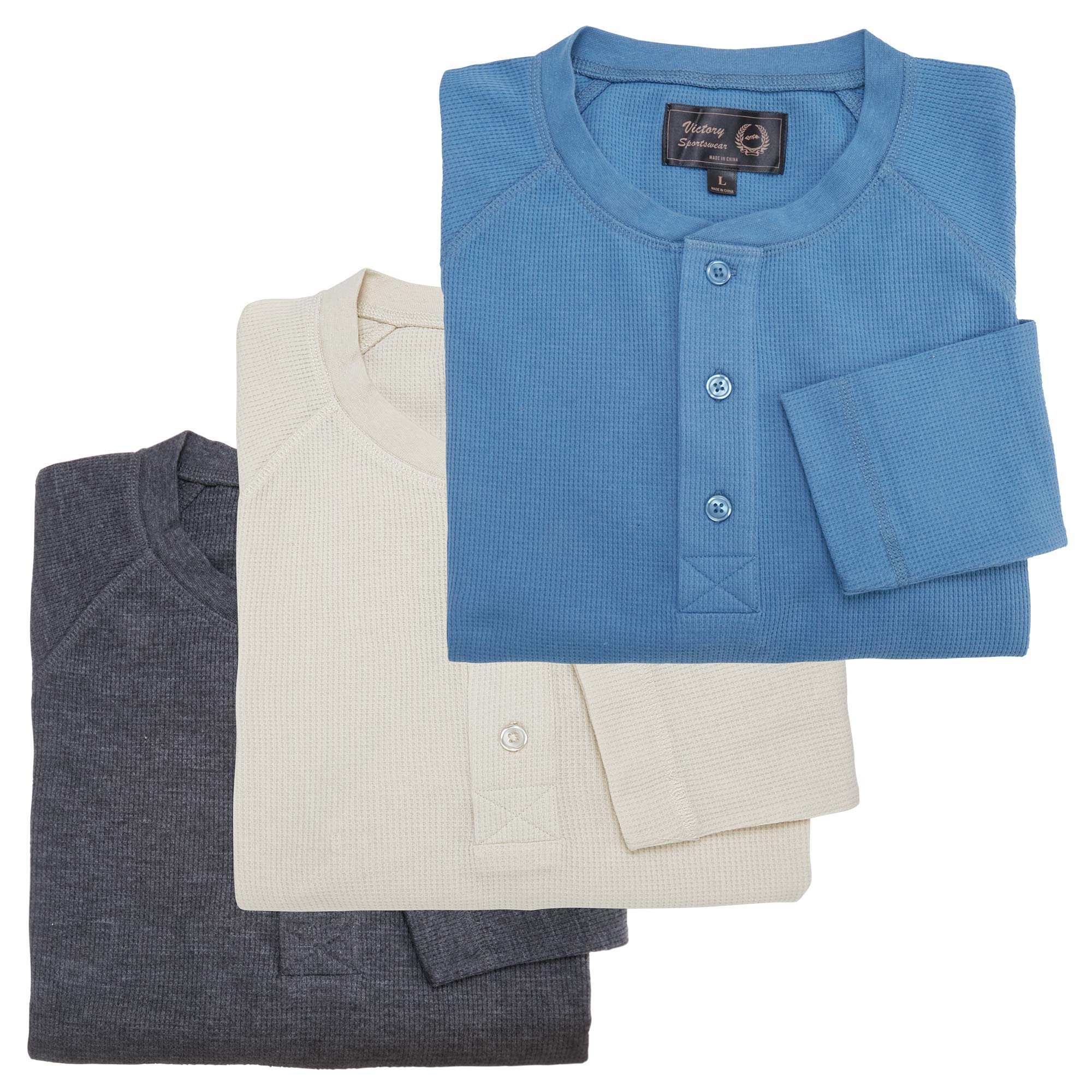 Victory Sportswear Men's Henleys - 3 Pack