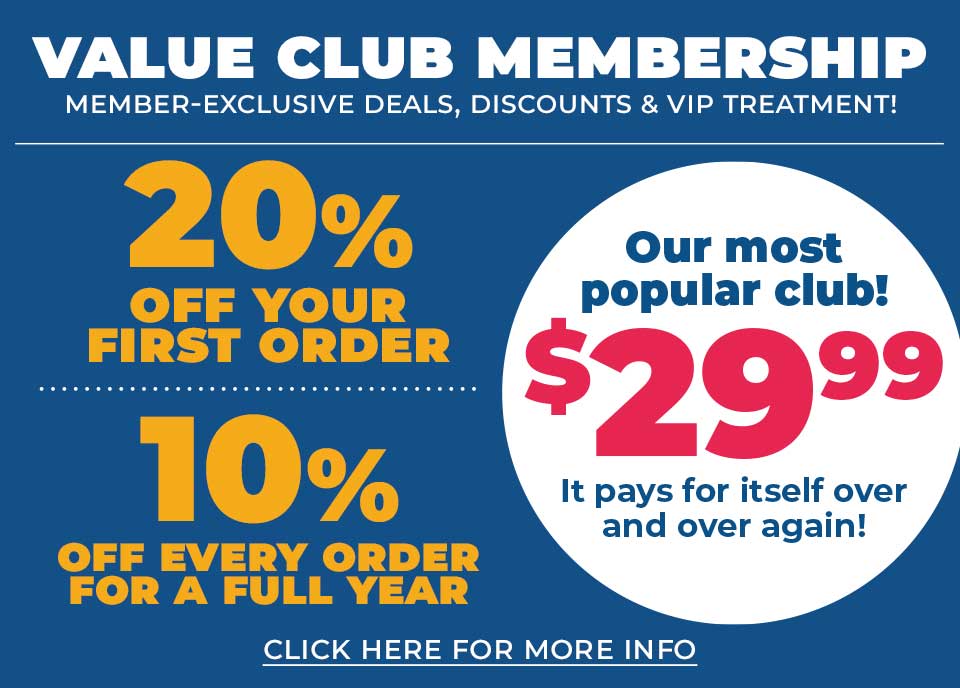 Join the Value Club today for only $29.99!