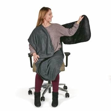 SnuggleBack Office Chair Blanket - Black