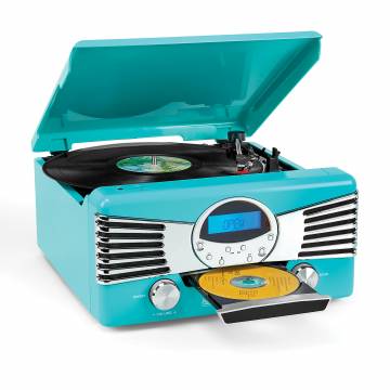 Victor 7-in-1 Turntable Music Center - Turquoise