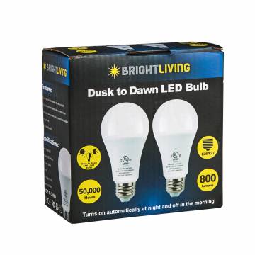 Dusk to Dawn LED Bulbs - 2 Pack
