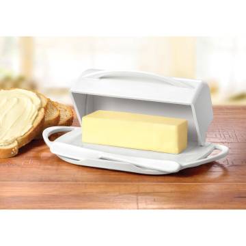 Butterie Flip-Top Butter Dish - White