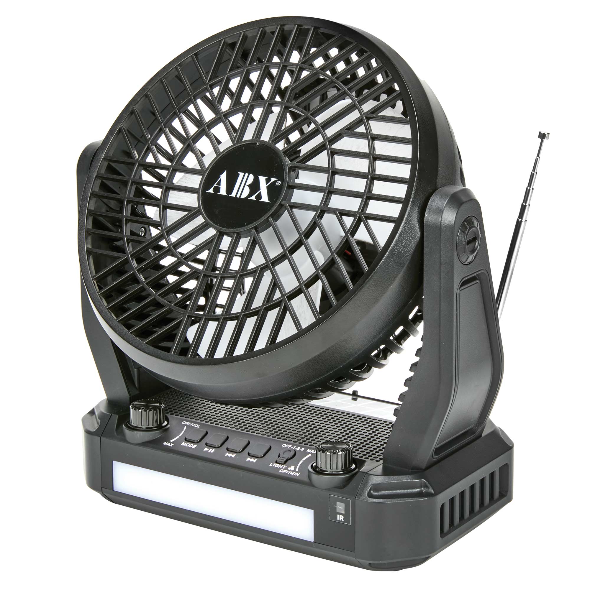 rechargeable electric fan with light and radio