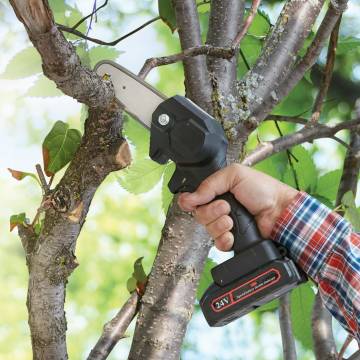 24V Mini Electric Chainsaw - Compact &amp; Cordless with Powerful Cutting