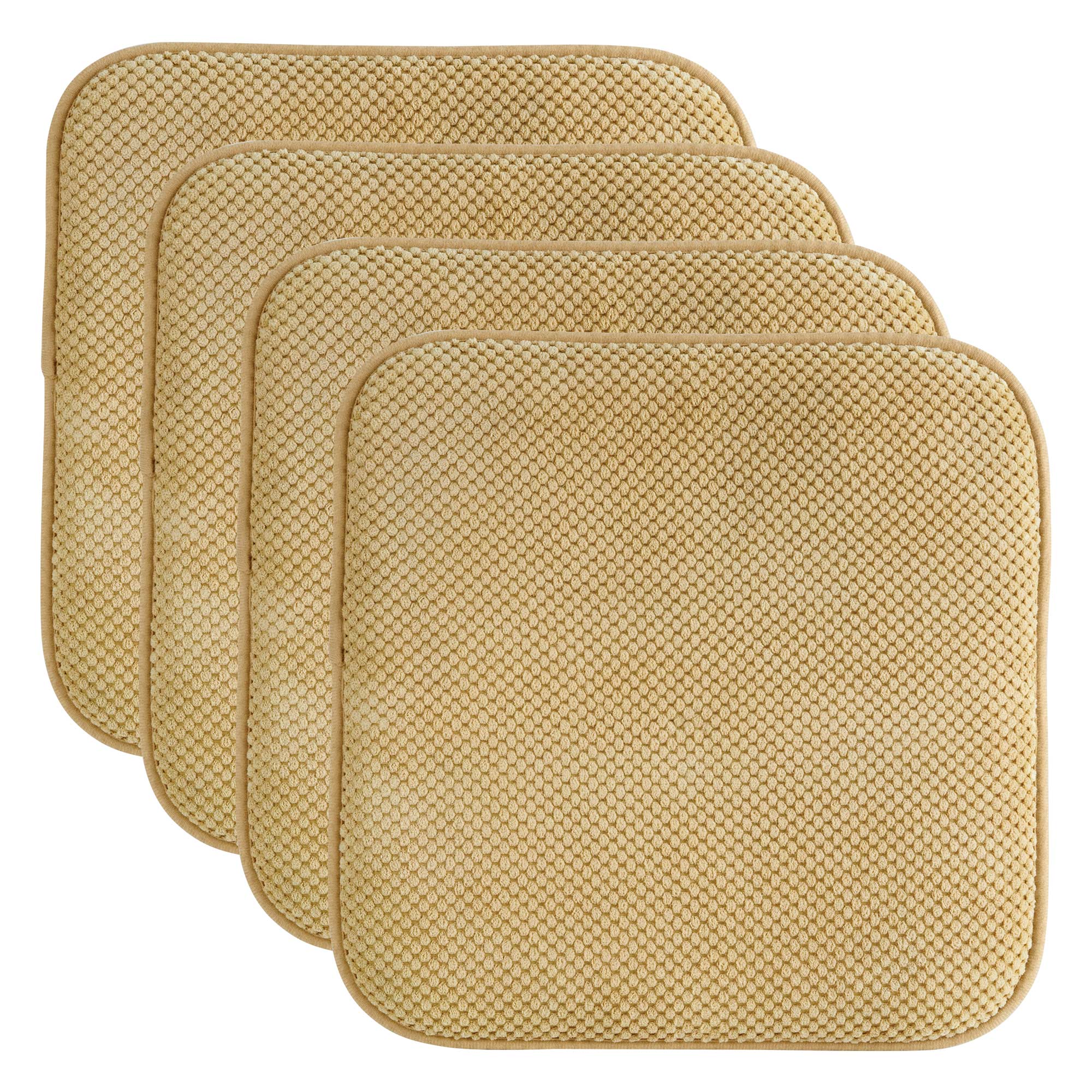 Memory-Foam Chair Cushions - 4 Pack Beige
