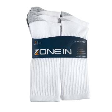 Zone-In Cushioned Crew Socks - 15 Pack White