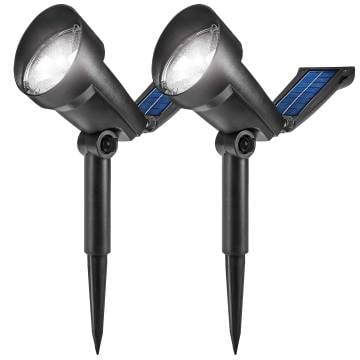 Moonrays Solar Spotlight, Outdoor Decor Lights for Garden, Lawn, Pathway 2 Pack