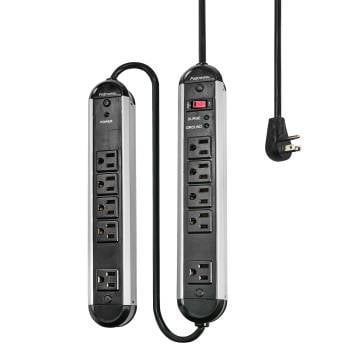 Fellowes 10-Outlet Split Power Surge Protector Multi Power Outlet Extension Cord