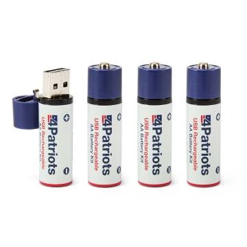USB Rechargeable AA Batteries, USB Quick-Charging Double A Batteries 4 Pack
