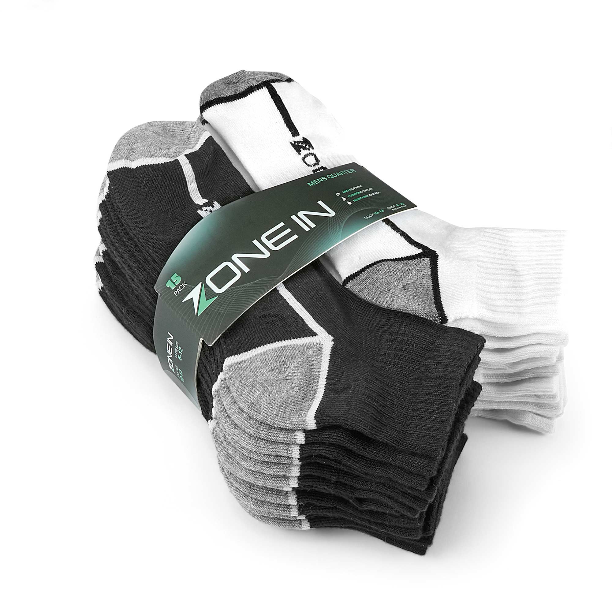 Men's Athletic Ankle Socks - 15 Pack