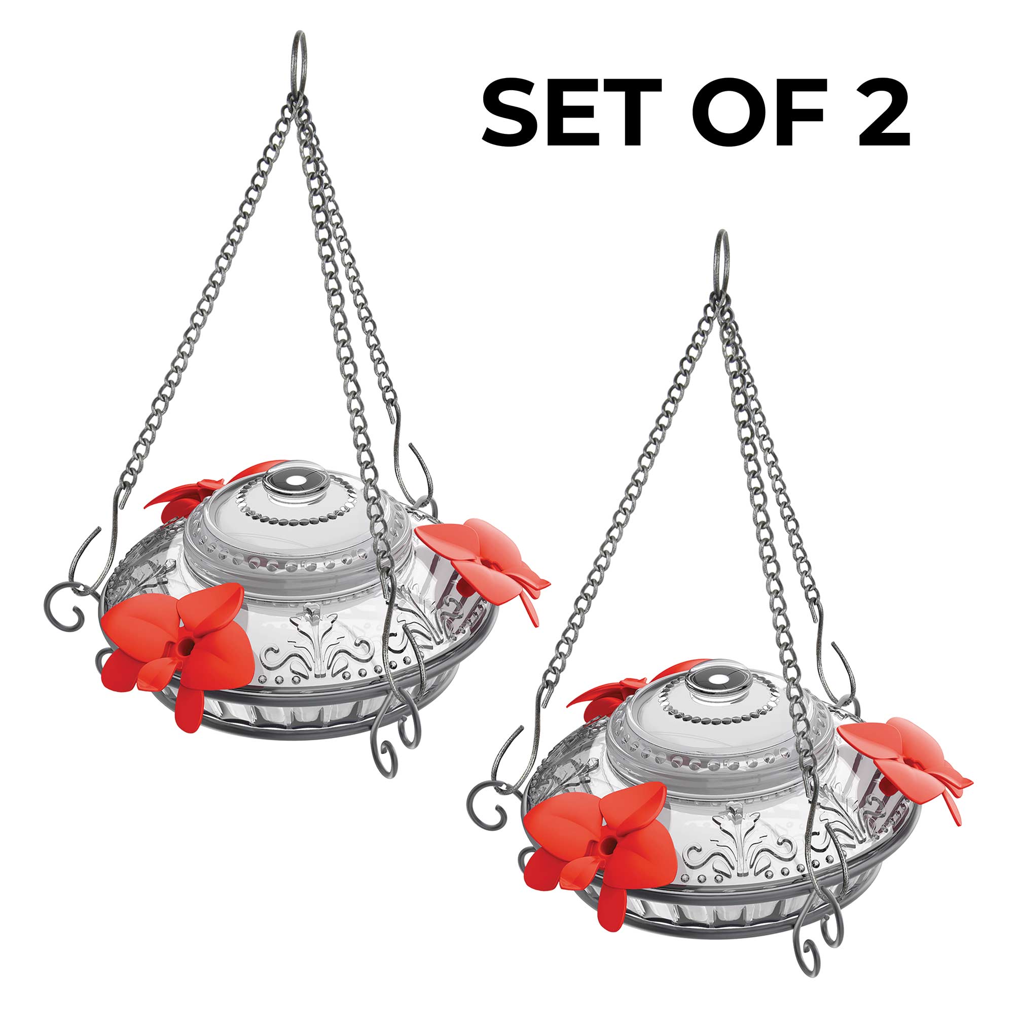Hummingbird Feeders for Outdoors, Antique Backyard Hanging Bird Feeders 2 Pack
