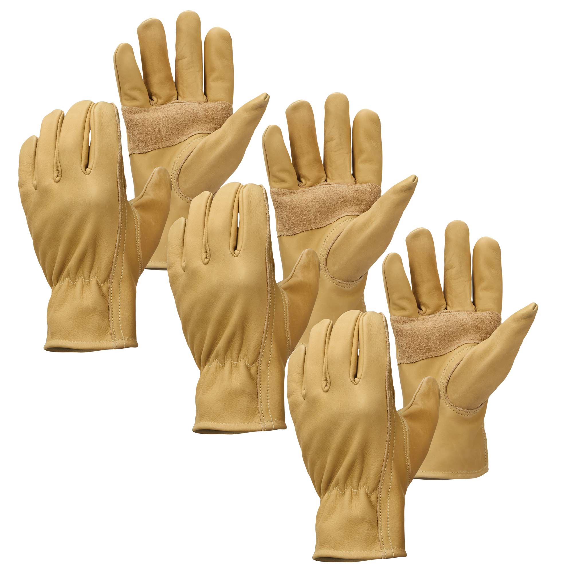 Unlined Leather Gloves - 3 Pack