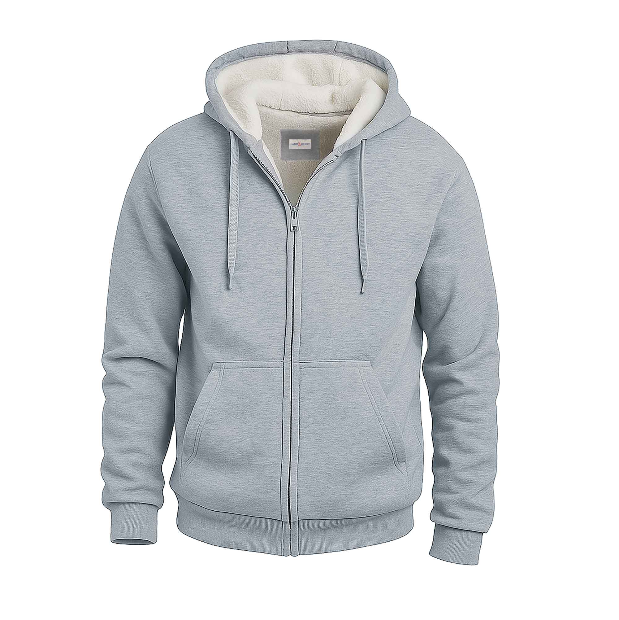 Sherpa Full Zip Hoodie - Grey